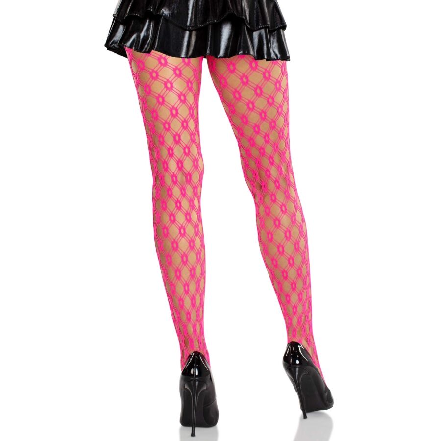 Collants Résille à Œillets Rose Fluo - Leg Avenue