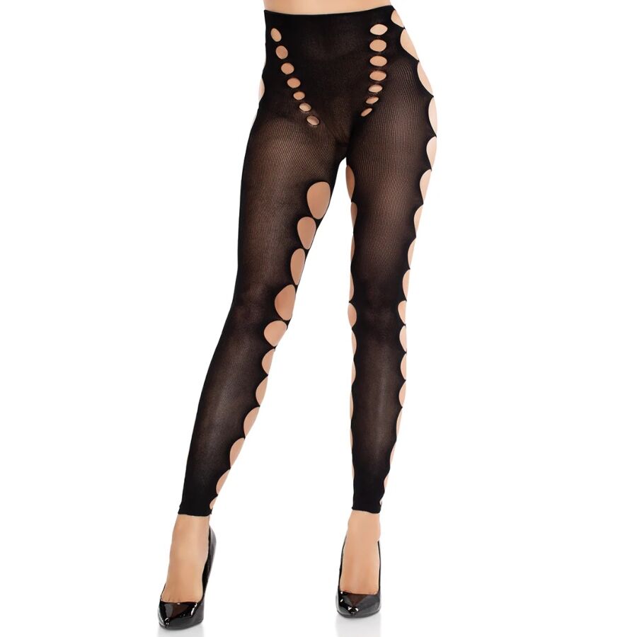 Bas Opaques Sans Couture Découpe Pieds Noirs - Leg Avenue