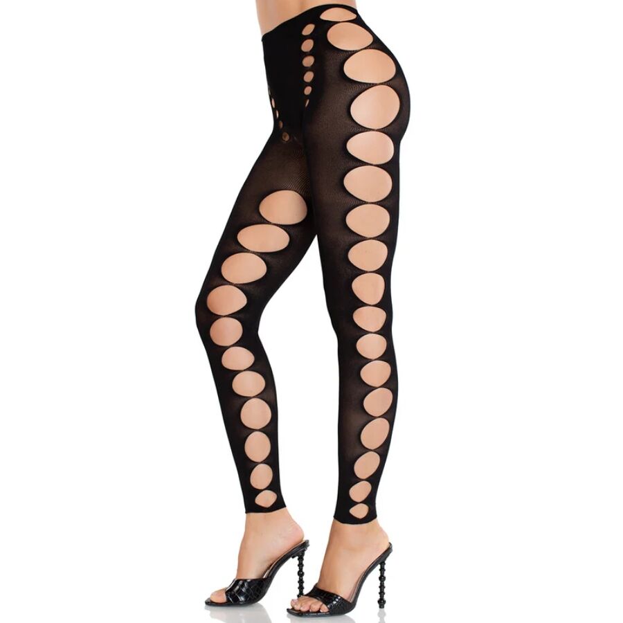 Bas Opaques Auto-Fixants Noirs Sans Couture - Leg Avenue