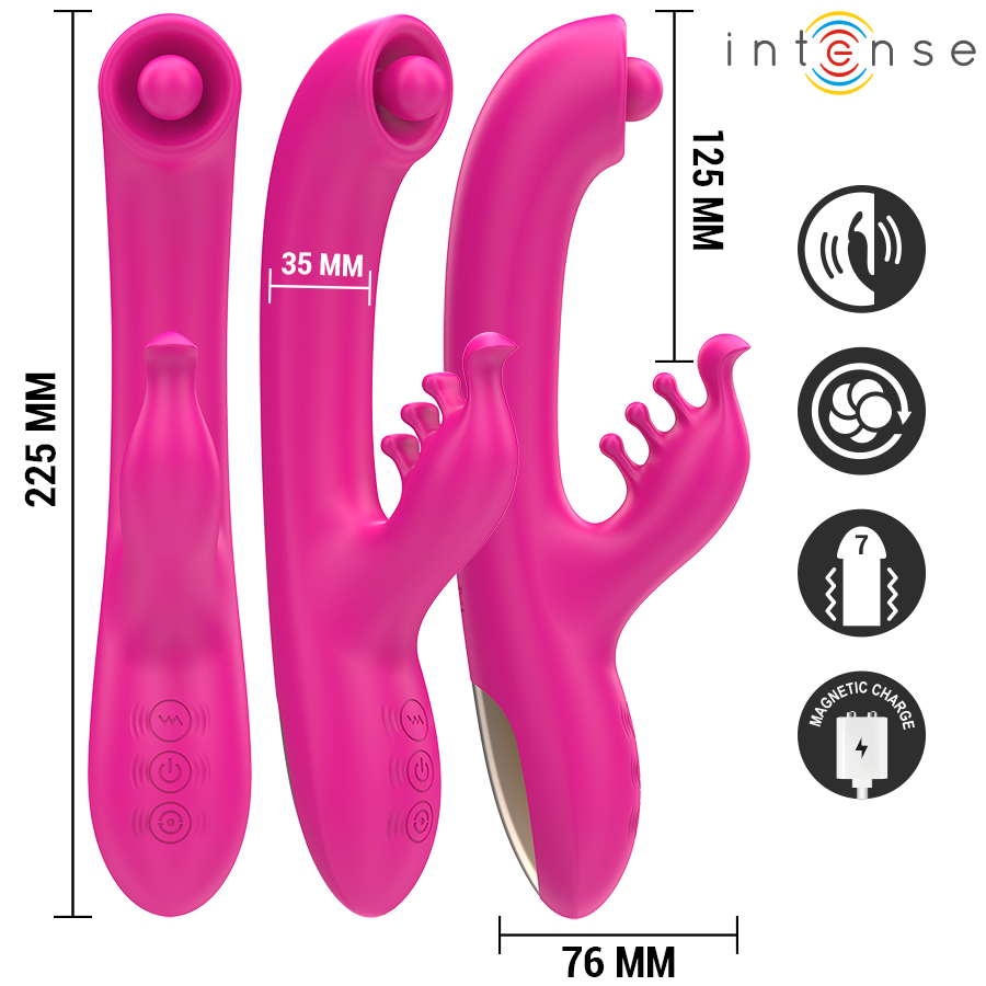 Vibromasseur Rabbit Christina 22,5cm Rose - Intense