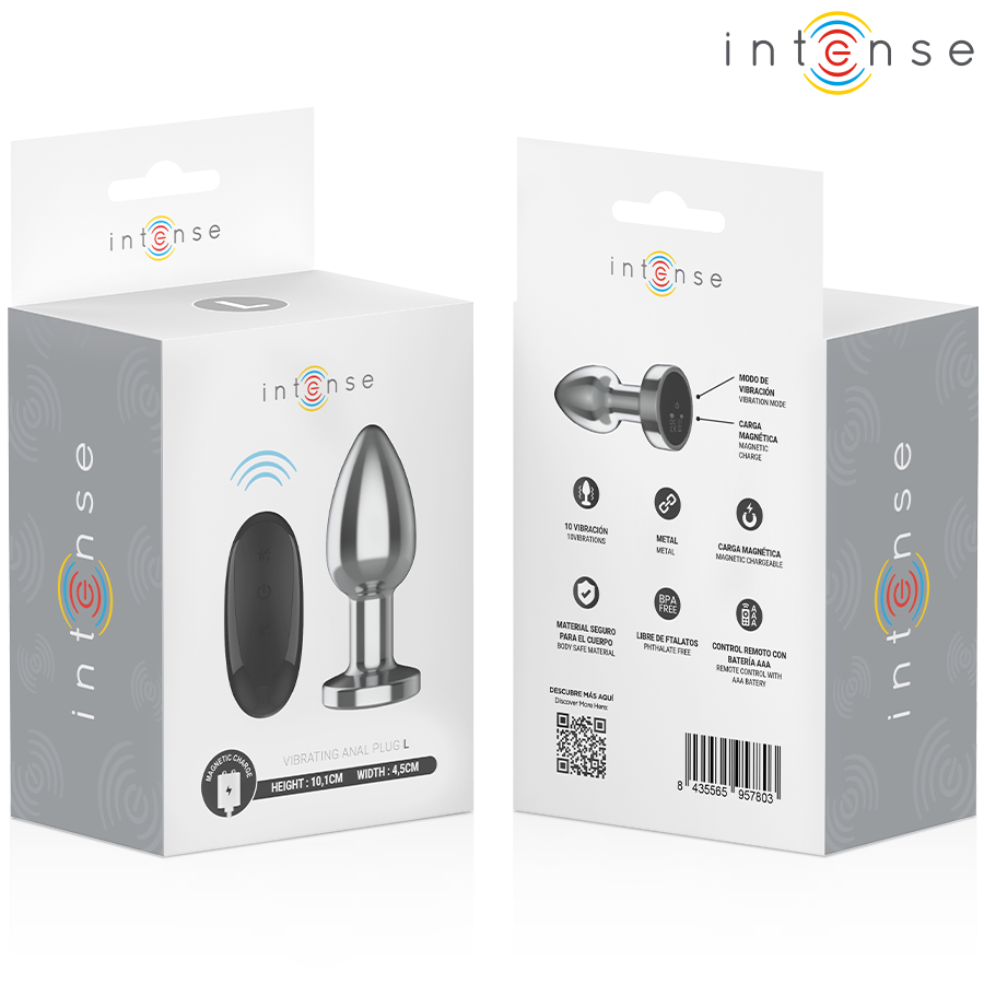 Plug Anal Vibrant Intense Métal Télécommandé Taille L