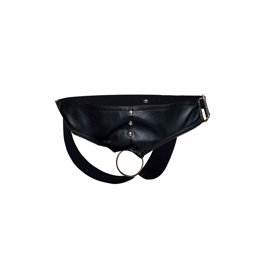 Jockstrap Dngeon avec Anneau Pénien Faux Cuir - MaleBasics - MOB