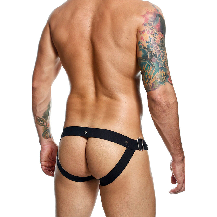 Jockstrap Cuir Snap Dngeon Noir - MaleBasics
