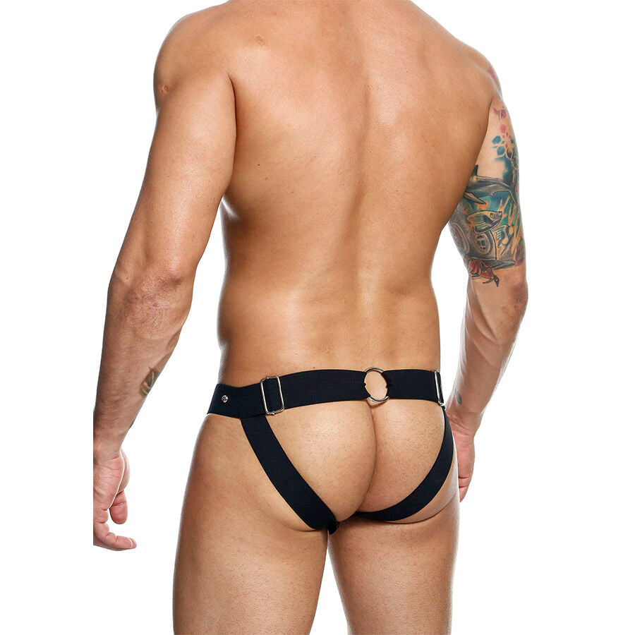 Jockstrap Peekabo Similicuir Noir Taille Unique - Dngeon - MOB