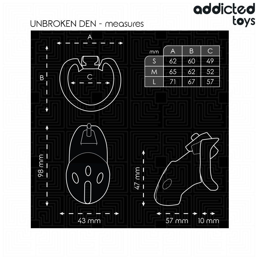 Cage de Chasteté Unbroken Den 9,8 cm - Addicted Toys