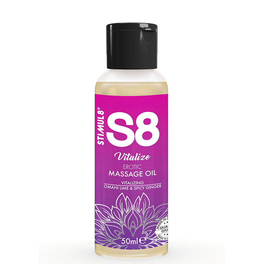 Huile Massage Érotique S8 Vitalize Citron Vert 50ml - Stimul8