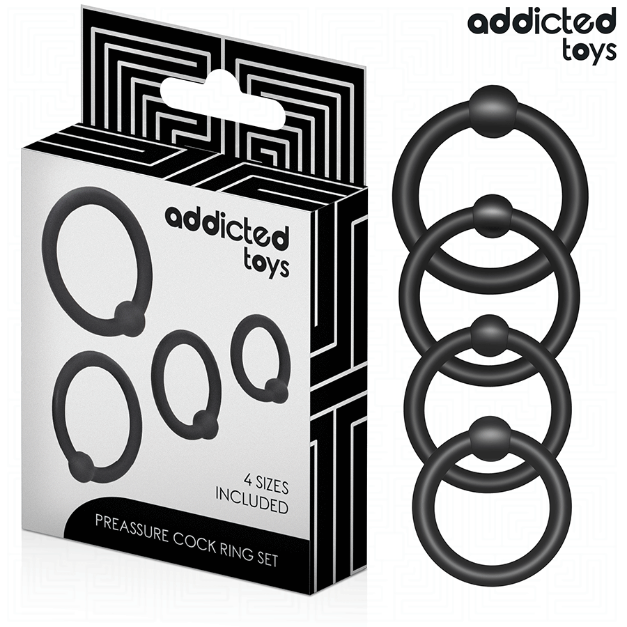 Anneaux Péniens Silicone Lot de 4 Tailles - Addicted Toys