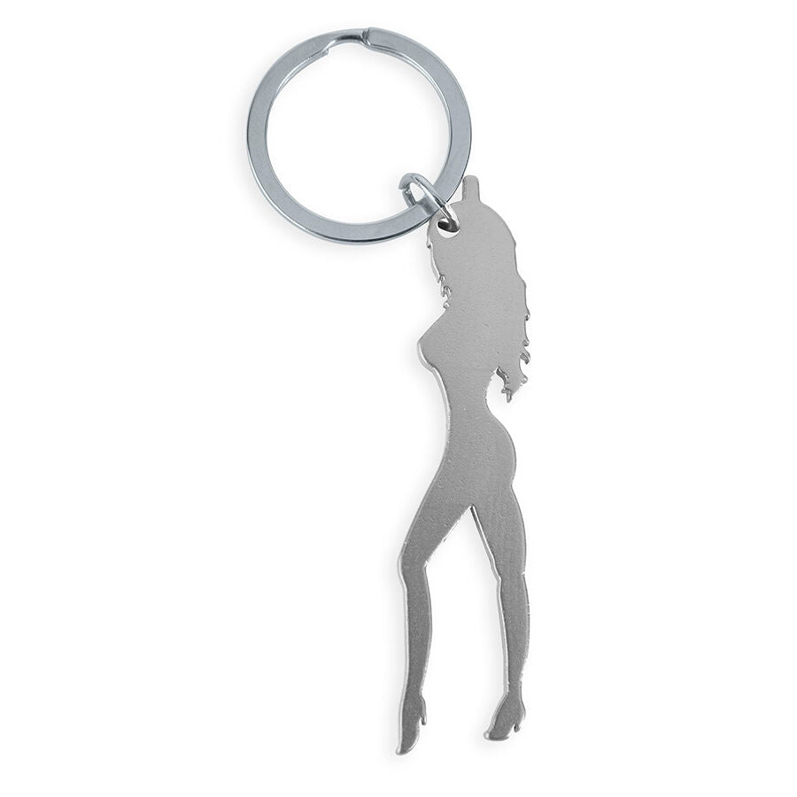 Porte-clés Décapsuleur Silhouette Féminine Argenté - Diablo Picante