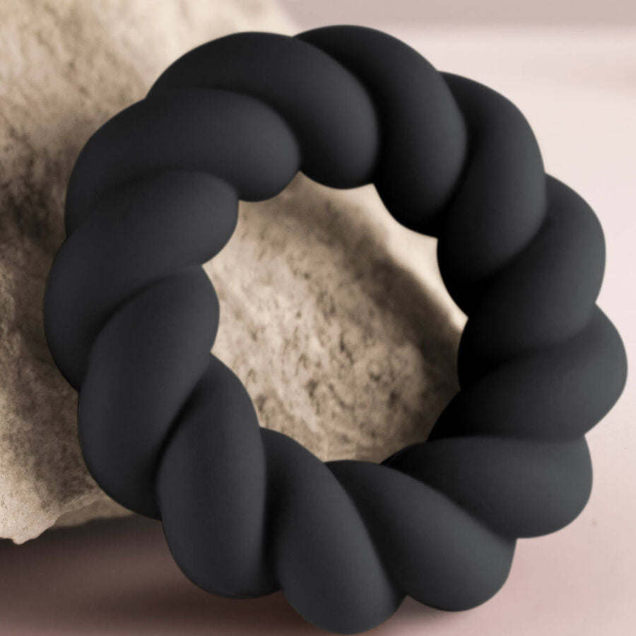 Anneau Pénien Masturbation Twist Noir - Rocks-Off