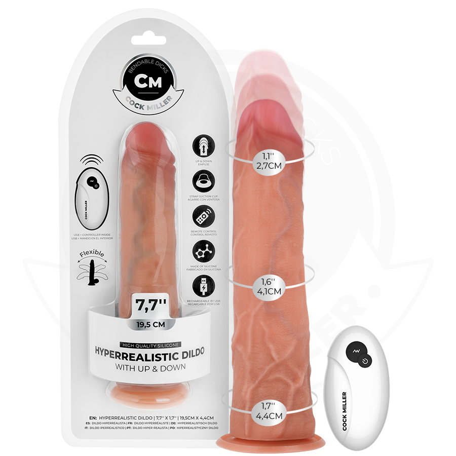 Gode Réaliste Cock Miller Va-et-Vient Télécommandé 19,5cm