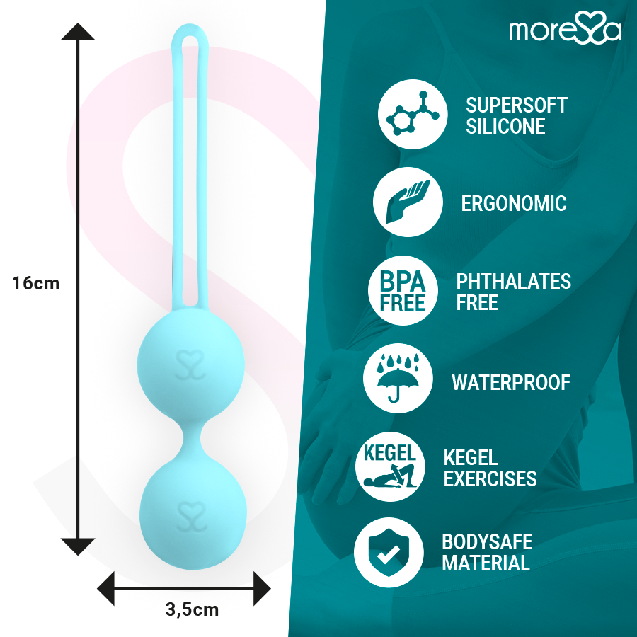 Moressa – Balle de Kegel 101 g pour le renforcement du périnée - Bleu