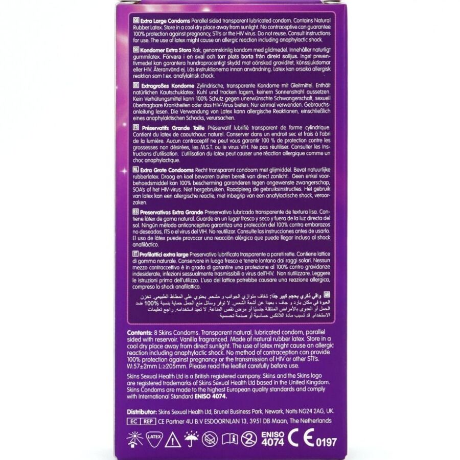 Préservatifs extra large Skins Premium pack de 8 - Skins - SKINS