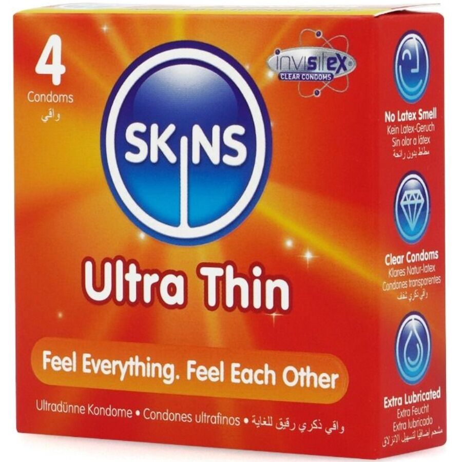 Préservatifs Ultra Fins Pack de 4 Premium - Skins - SKINS