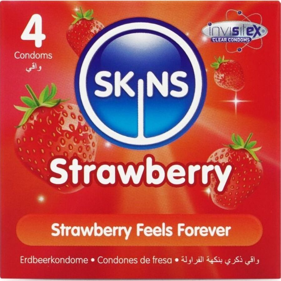 Préservatifs Premium Fraise Pack de 4 - Skins - SKINS