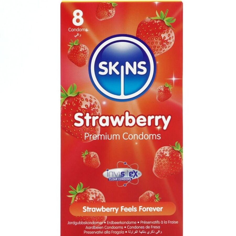 Préservatifs Saveur Fraise Pack 8 Premium - Skins - SKINS