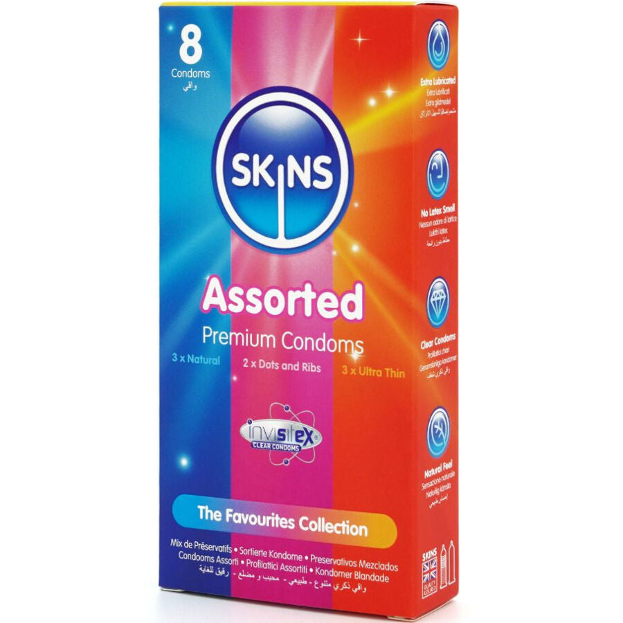 Préservatifs Premium Assortis Pack de 8 - Skins - SKINS