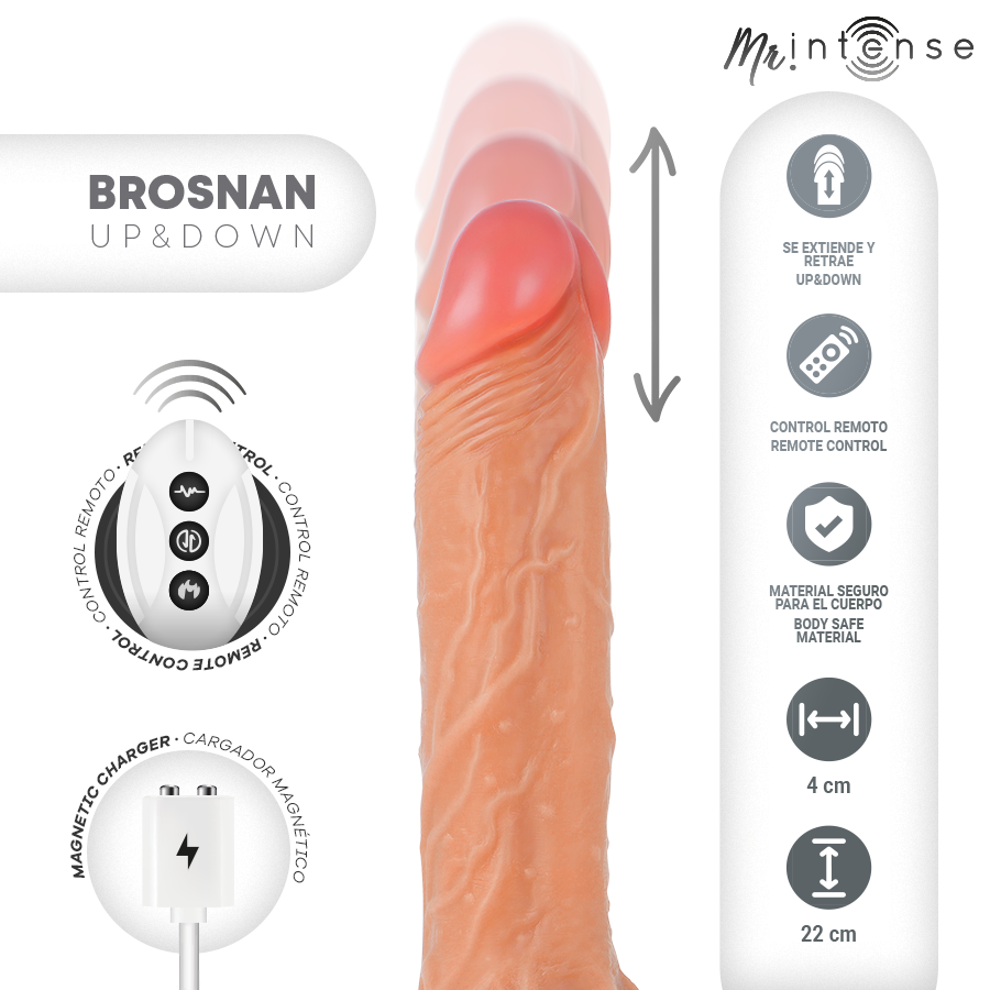 Godemichet Réaliste BROSNAN Télécommandé 22cm - MR INTENSE