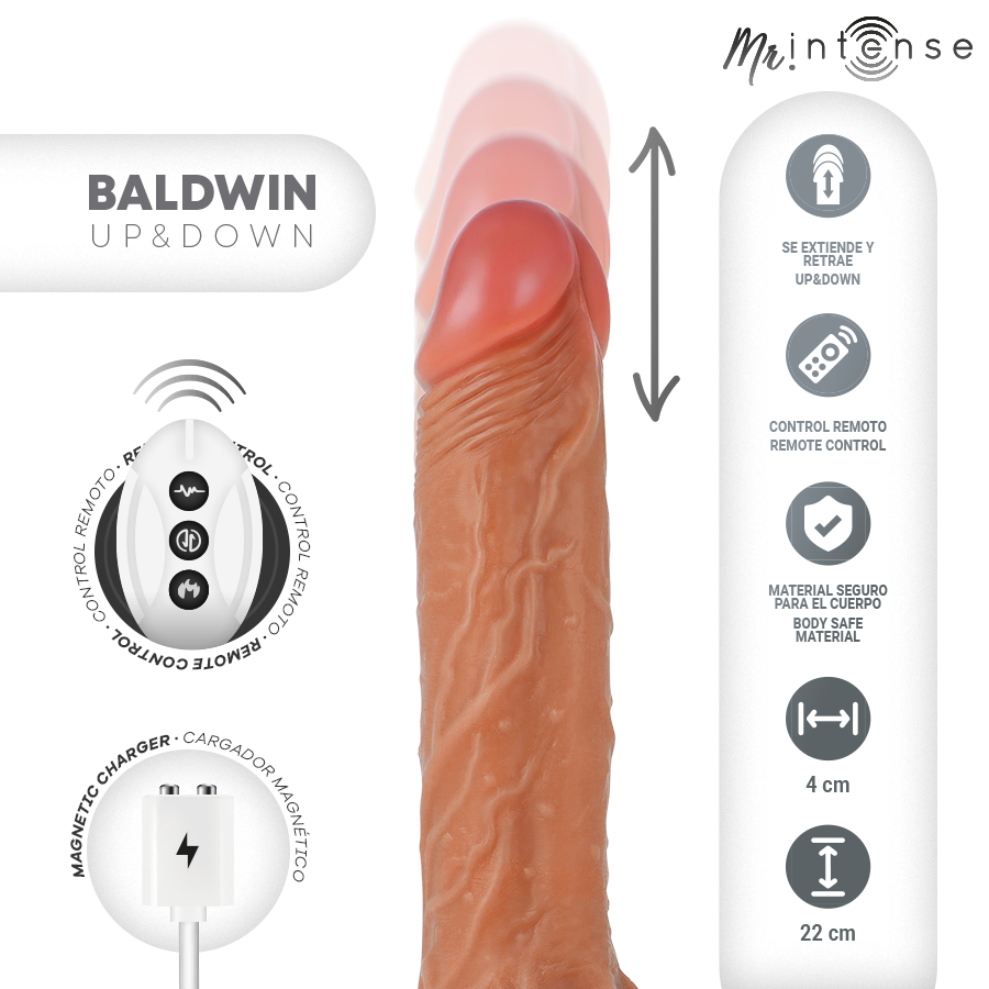 Gode Réaliste Baldwin Télécommandé 22cm - MR INTENSE