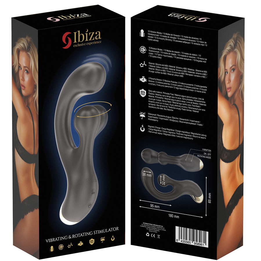 Stimulateur Double Ibiza Vibrant et Rotatif - Ibiza