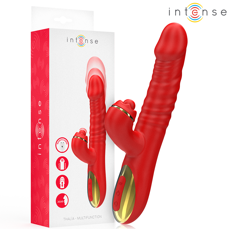Vibromasseur Rabbit Thalia Triple Stimulation Rouge - Intense