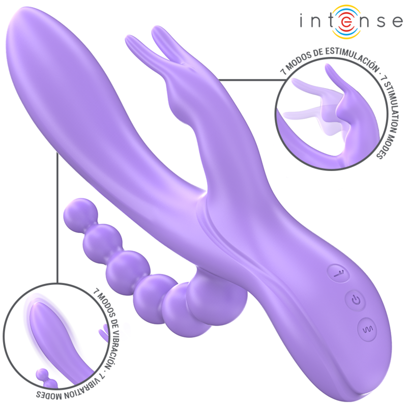 Vibromasseur Triple Stimulation Miko Violet - Intense