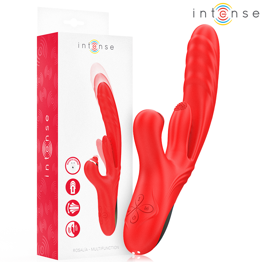 Vibrateur Triple Rosalia 3 en 1 Rouge - Intense