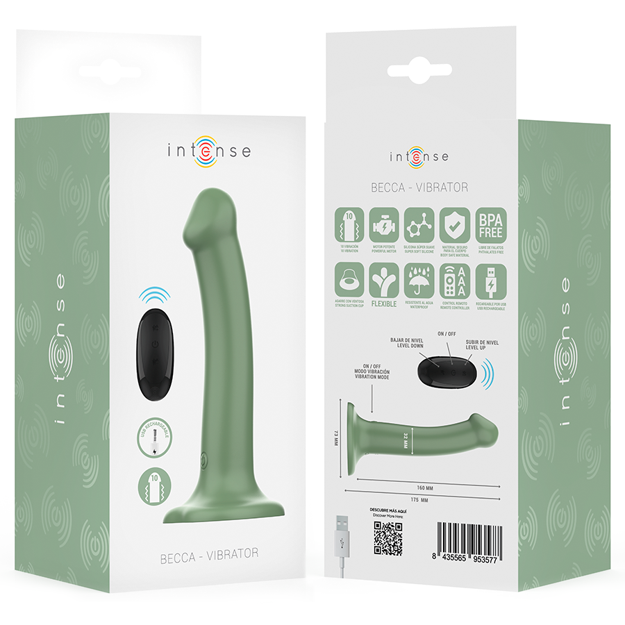Vibromasseur Becca avec Ventouse Vert - Intense
