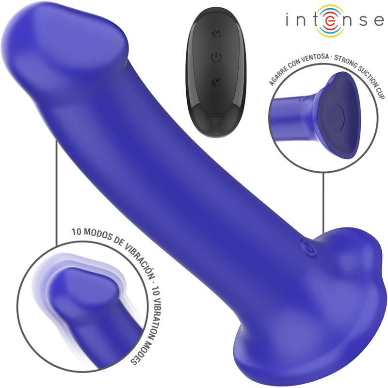 Vibromasseur Victoria avec Ventouse Bleu Foncé - Intense