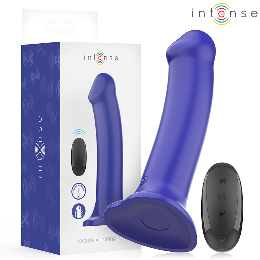 Vibromasseur Victoria avec Ventouse Bleu Foncé - Intense