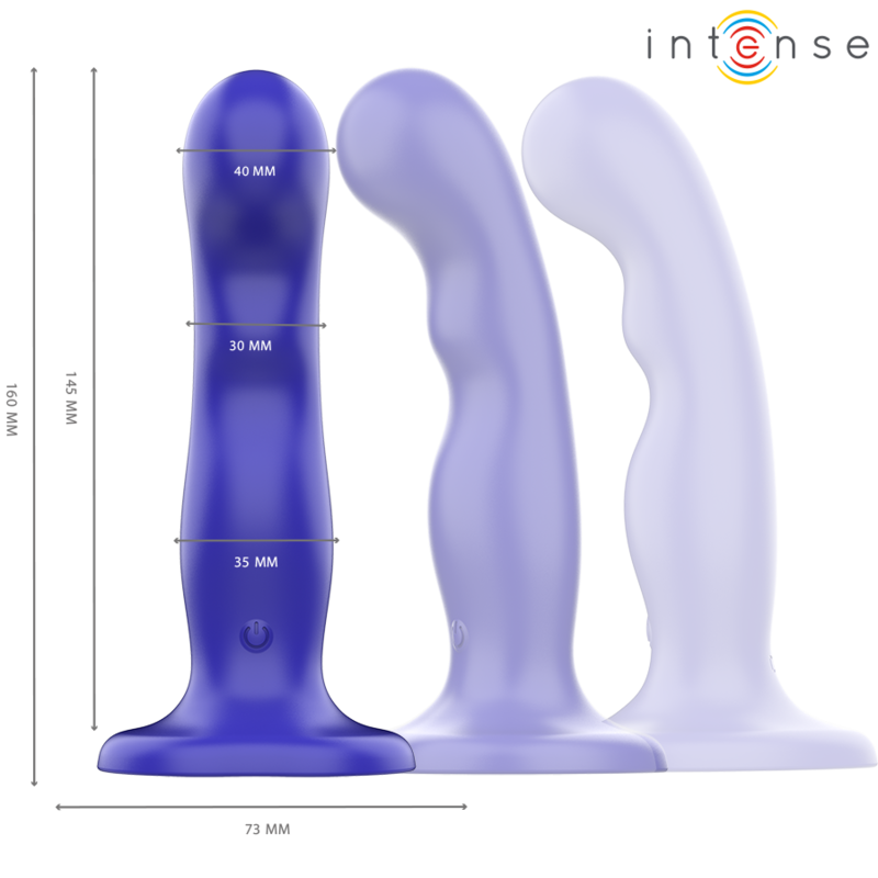 Vibromasseur Shorty Texturé Bleu avec Ventouse - Intense