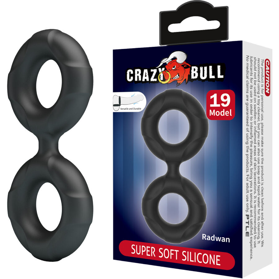 Anneau Pénien Double Radwan Modèle 19 Silicone - Crazy Bull