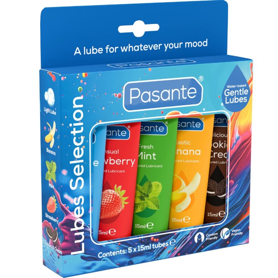 Pack Lubrifiants Saveurs Assorties 5 Tubes 15ml - Pasante - PASANTE