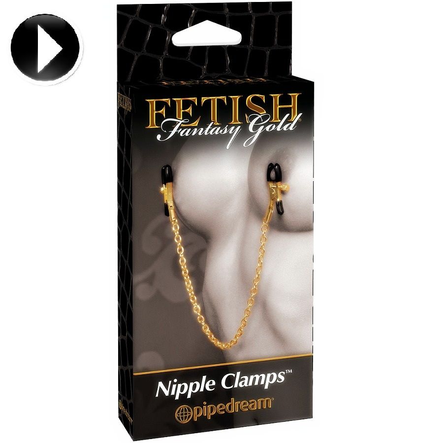 Pinces Tétons Chaîne Fetish Fantasy Gold Dorée - Pipedream