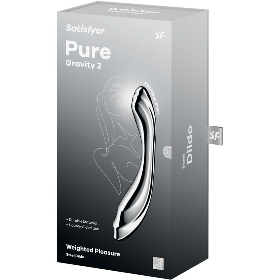 Godemichet Double Pure Gravity 2 Acier Inoxydable - Satisfyer