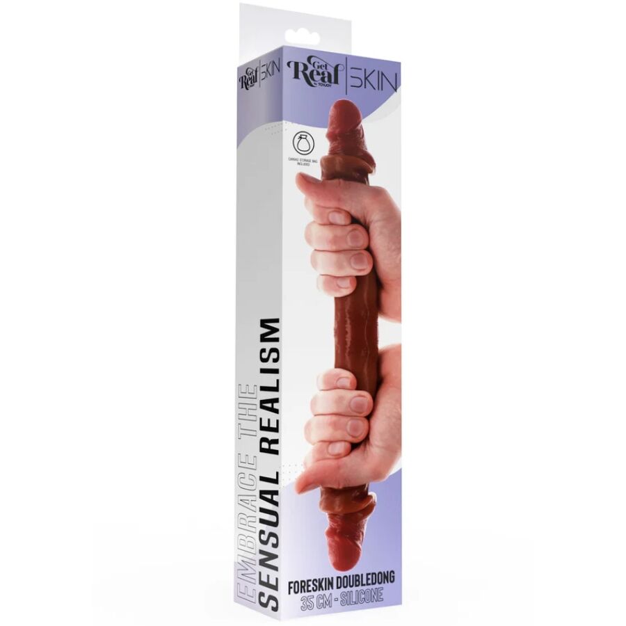 Godemichet Double Get Real Caramel 35cm - ToyJoy