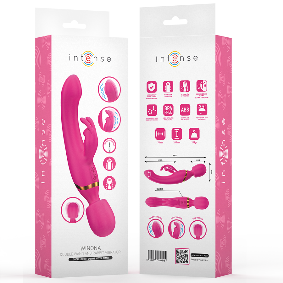 Vibrateur Double Winona Lapin et Baguette - Intense