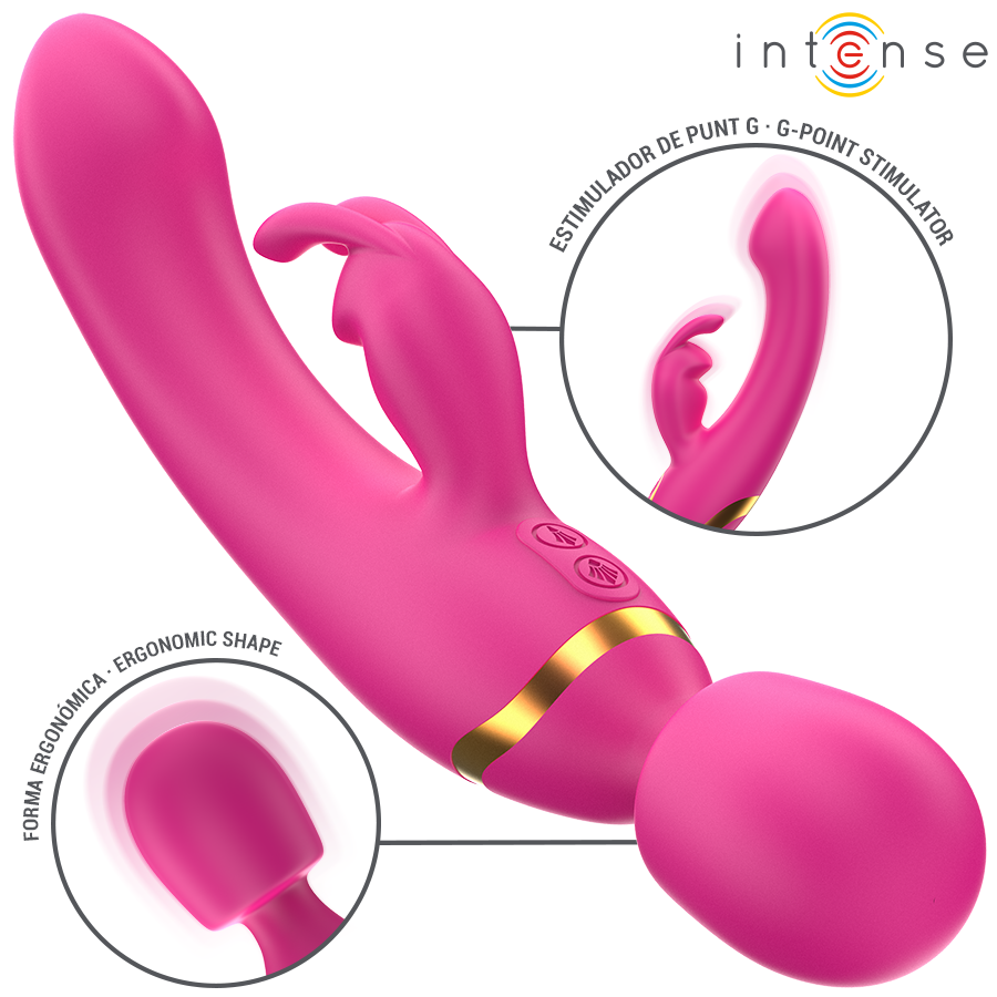 Vibrateur Double Winona Lapin et Baguette - Intense