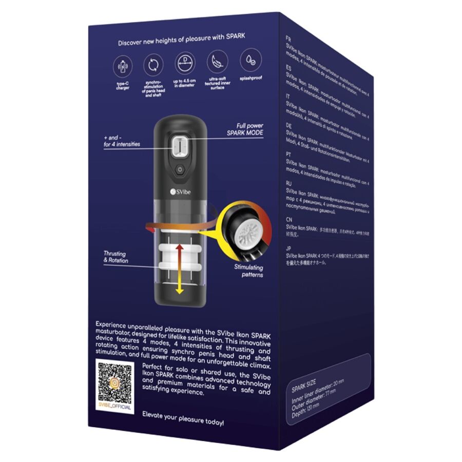 Masturbateur SVibe Ikon SPARK Poussée Rotation - Snail Vibe