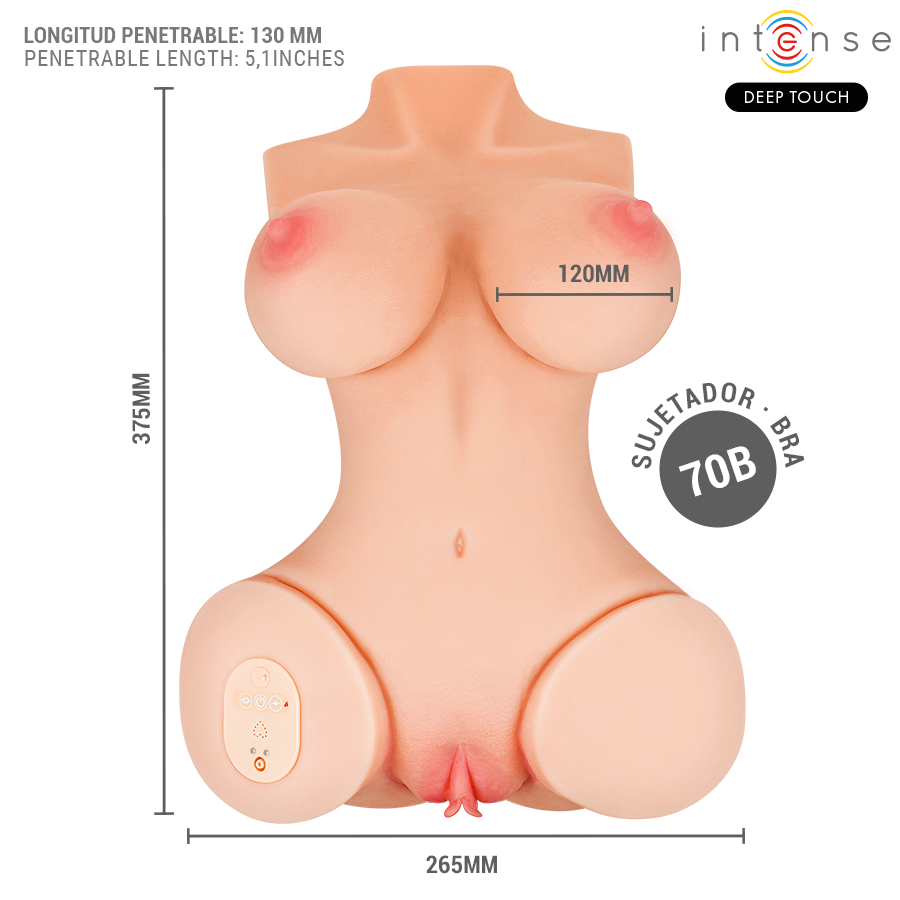 Masturbateur Torse Intense Deep Touch Vibrant Chauffant - Intense