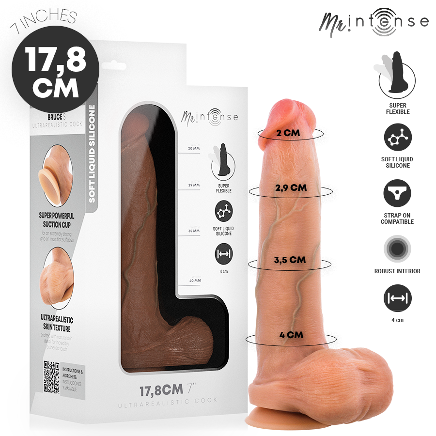 Gode Réaliste MR Intense Bruce S avec Testicules 17,8cm - MR Intense