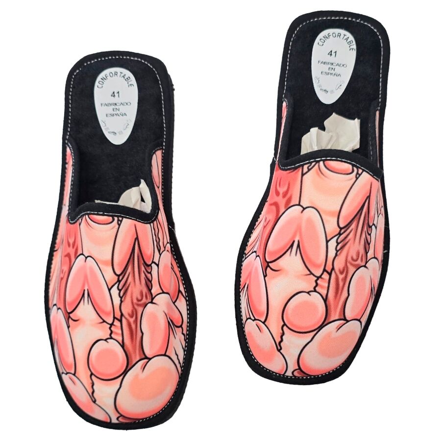 Pantoufles Humoristiques Penis Design Multicolore 39-41 - Diablo