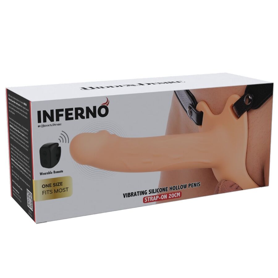 Manchon Pénien Vibrant Inferno avec Strap-On 20 cm - Hidden Desire - HIDDEN DESIRE