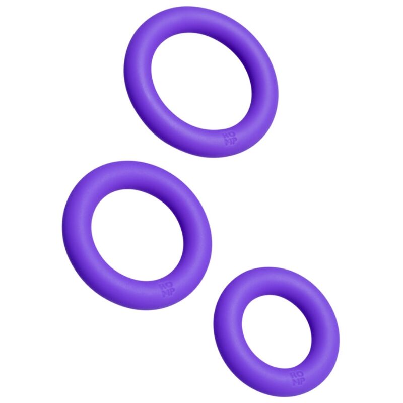 Coffret 3 Anneaux Pénis Remix Trio en Silicone Violet - ROMP