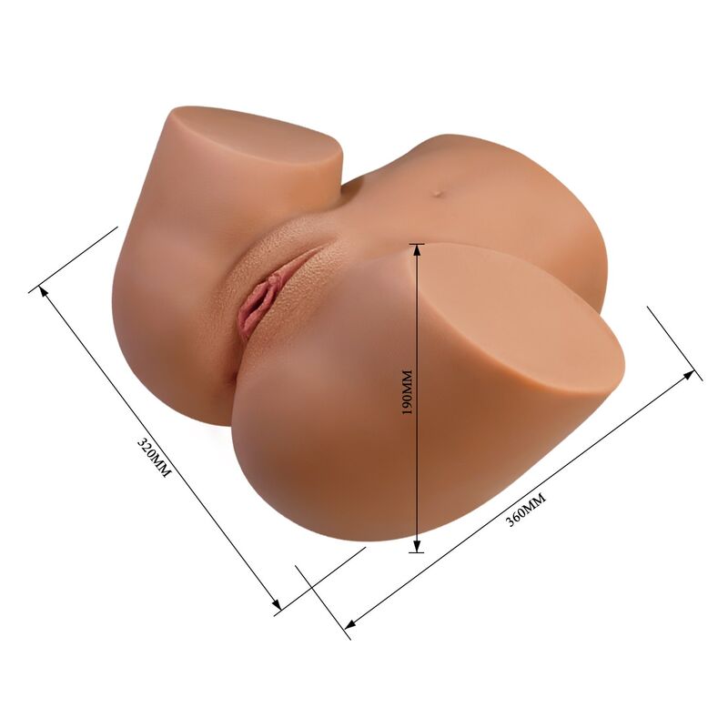 Weiblicher Torso-Masturbator mit zwei Eingängen, Vibration und Saugfunktion - Crazy Bull