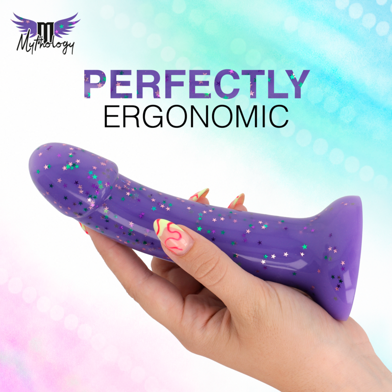 MYTHOLOGY - LYRA 10 GODEMICHET EN SILICONE 17 CM Ø 3,6 CM VIOLET À PÂTES