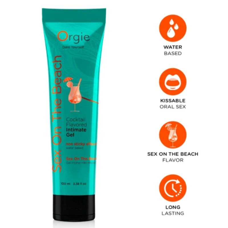 ORGIE - TUBE DE LUBRIFIANT COCKTAIL SEX ON THE BEACH GEL INTIME À BASE DE EAU 100 ML