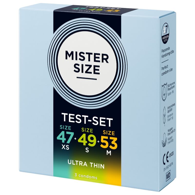 MISTER SIZE - PACK ÉCHANTILLON DE PRÉSERVATIF TAILLE 47-49-53 MM (3 UNITÉS)