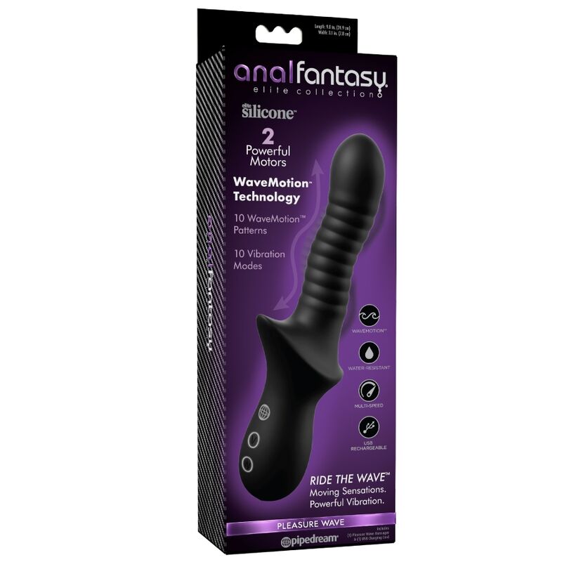 ANAL FANTASY ELITE - MASSEUR ANAL NOIR RECHARGEABLE PLEASURE WAVE