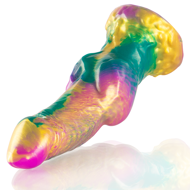 EPIC - GODEMICHET IRIS AVEC TESTICULES ARC-EN-CIEL DE PLAISIR