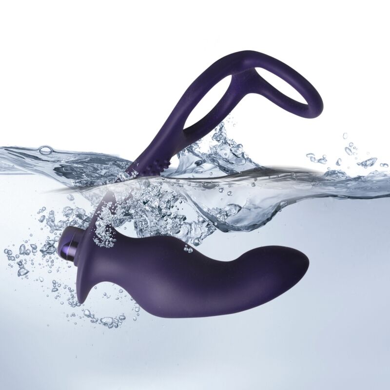 ROCKS-OFF - NOVA ZENTURIAN PLUG VIBRANT POUR LA PROSTATE AVEC ANNEAUX 16 MODES BLEU FONCÉ